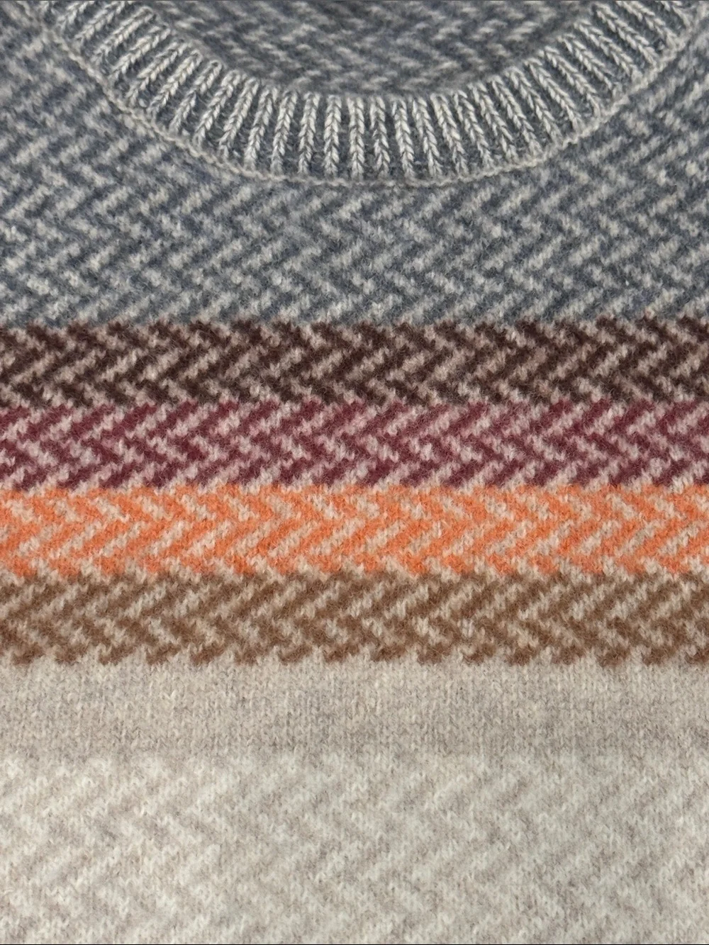 Faherty Donegal Ombre Crewneck Desert Sunset Ombré Herringbone Knit Sweater